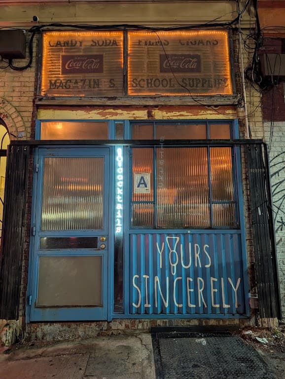 Yours Sincerely, a bar in Bushwick